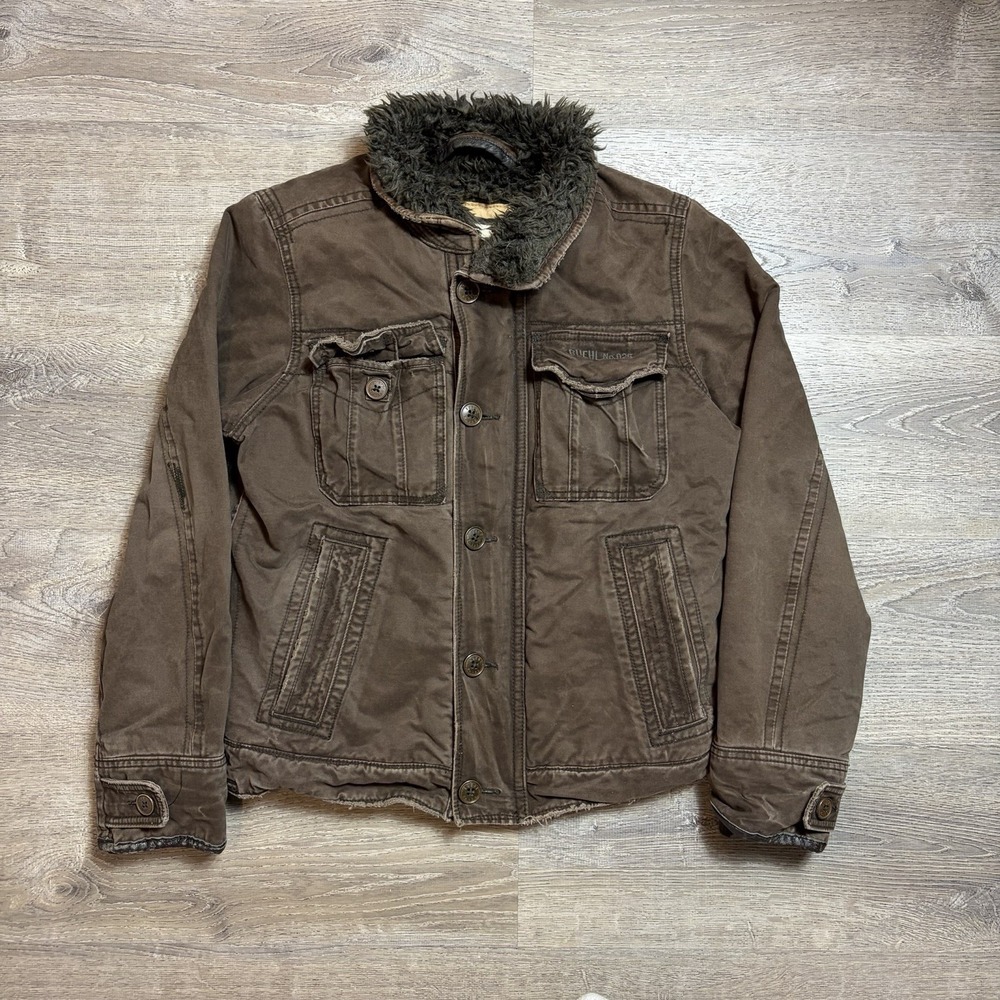 RUEHL No.925 Carrington Jacket Men's M Y2K Sherpa Lined Military Field Coat